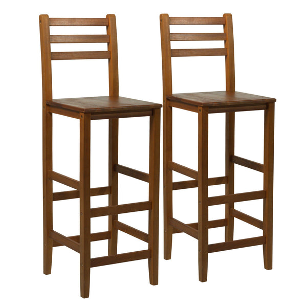 prezzo Set 2 Sgabelli in Legno di Acacia 42x36x110 cm