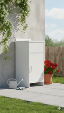 Mobile Lavatoio in PVC 42x35x82 cm 1 Anta Clear Bianco