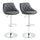 Set 2 Sgabelli da Bar 51,5x48x83-104 cm in Similpelle Nero
