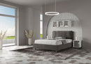Letto Matrimoniale Francese Imbottito in Microfibra Antea Large Grigio Varie Misure