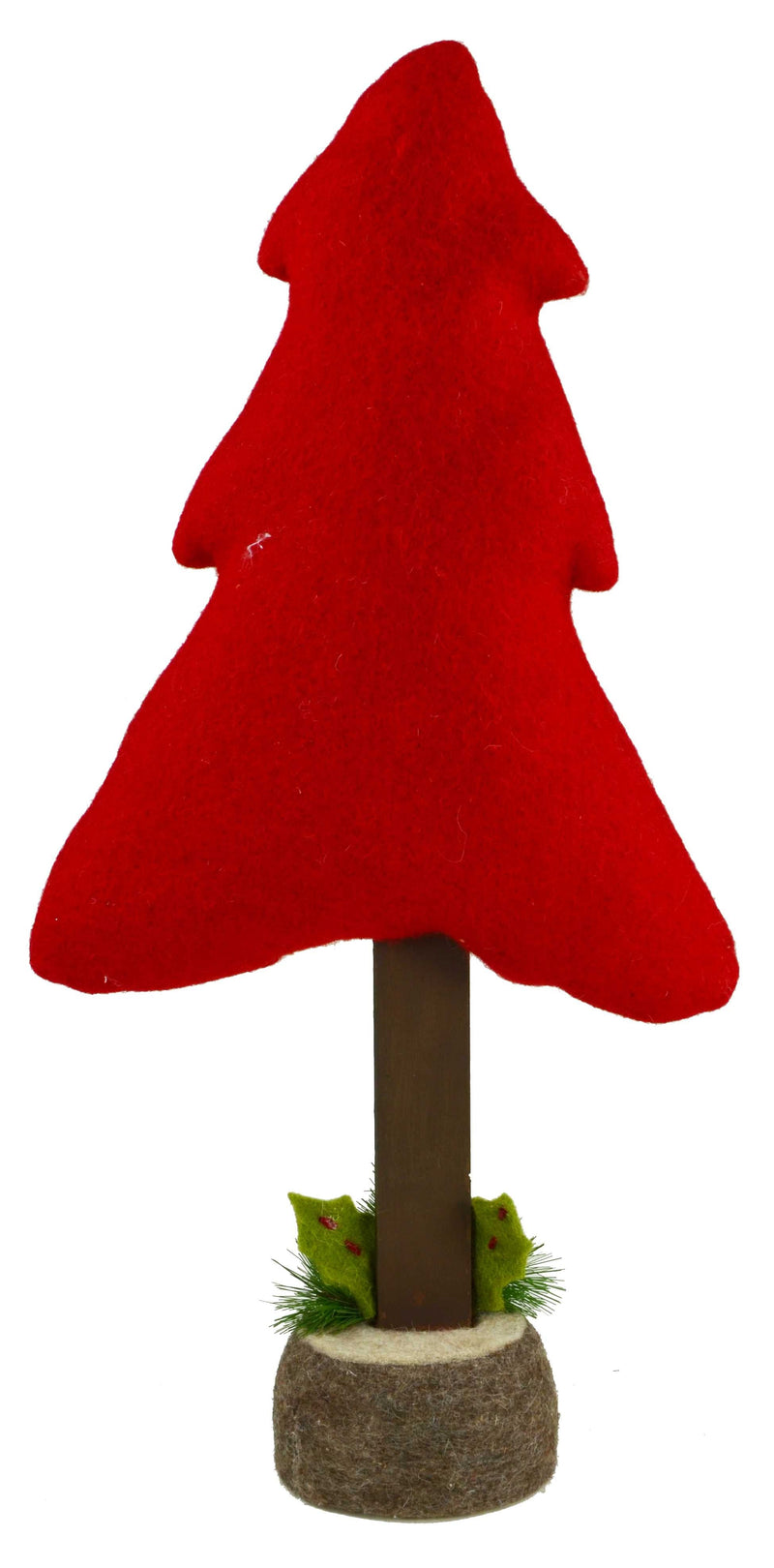 Mini Albero di Natale in panno rosso grande cm . 37x13,5 h 74