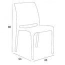 Sedia da Giardino Volga 46x54x80 h cm in Polipropilene Grigio chiaro