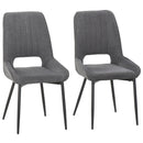 Set 2 Sedie Imbottite 59,5x50,5x92 cm in Tessuto Grigie