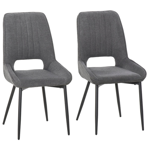 prezzo Set 2 Sedie Imbottite 59,5x50,5x92 cm in Tessuto Grigie