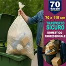 Set 70 Sacchi per Spazzatura 70x110 cm 110 L in LDPE Ambra Trasparente      