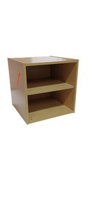 Cubo Composite con Mensola 35x35x35 cm in Compensato  Naturale Seconda Scelta