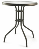 Tavolo da Giardino Rotondo in Metallo Ø60 cm Piano in Vetro Soriani