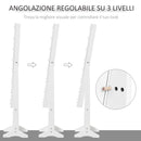 Specchio da Terra Armadio Portagioie Regolabile e Luci LED Bianco 36x30x136 cm 