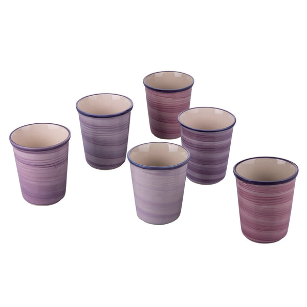 prezzo Set 6 Bicchieri Acqua Baita Provence in Ceramica VdE Tivoli 1996 Rosa