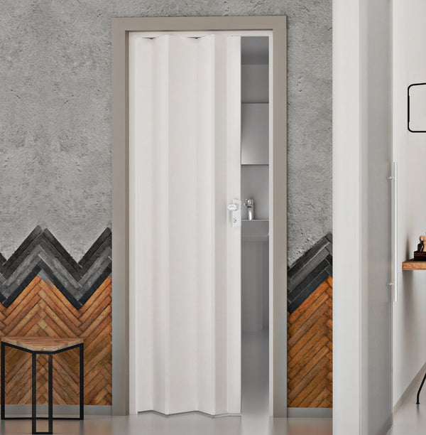 Porta a Soffietto da Interno 83x214 cm in PVC Caroline Bianco Pastello sconto