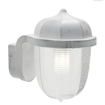 sconto Lampada Applique Ottagonale Colore Bianco e Argento per Esterno Linea Short Sovil