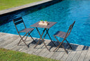 Tavolo Pieghevole da Giardino 60x60x72 cm Lucca in Alluminio Chocolate