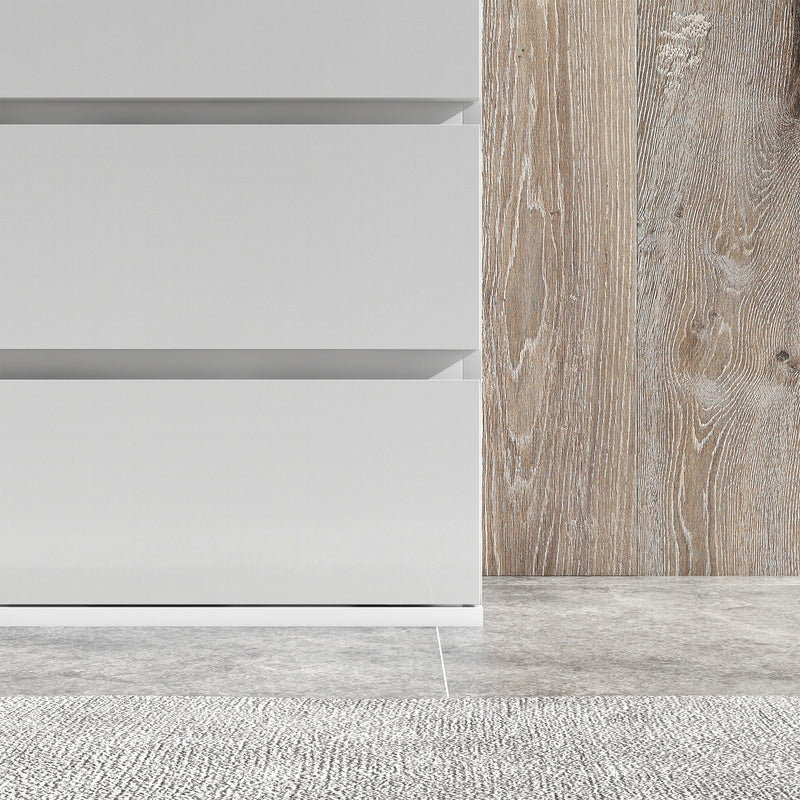 Cassettiera 5 Cassetti 55x33x100 cm Design Moderno in Legno Bianco 