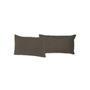 Coppia di Federe 52x82 cm in Cotone Tinta Unita Marrone