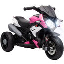 Moto Elettrica per Bambini 37-60 Mesi 86x42x52 cm con Pedale Fari Musica e Clacson 3 km/h Max 25 kg in PP e Metallo Rosa      