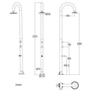 Doccia da Giardino in Alluminio Soffione I-switch Rotondo Sined Luna Alu Sensor Grigio 
