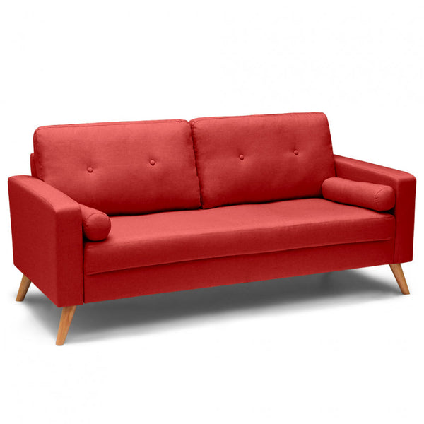 Divano 3 Posti 181x79x84 cm in Tessuto Rosso online