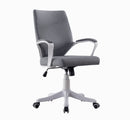 Sedia Operativa da Ufficio 63x69x90-100 cm Vallejo Schienale e Seduta Imbottiti  Razze in Nylon Bianco e Grigio