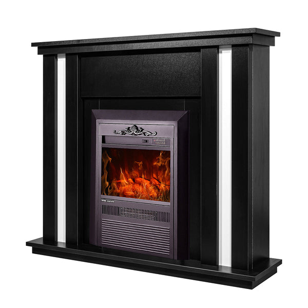 Camino Elettrico da Pavimento 95x110x27 cm Effetto Fiamma 2000W Gustavo & Cristina Nero/bianco prezzo