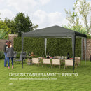 Gazebo da Giardino 3x3 m Pieghevole e Portatile per Feste con Copertura Anti UV Grigio      