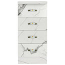 Mobile da Cucina Cassettiera 4 Cassetti 40x50x85 cm in Legno Bianco Effetto Marmo      