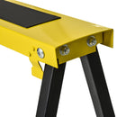 Set 2 Cavalletti da Lavoro Pieghevoli Telescopici Altezza Regolabile in Metallo  Giallo e Nero