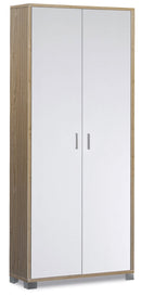 Armadio Multiuso 2 Ante 83x190x29 cm Noce Stelvio/Bianco Fiammato