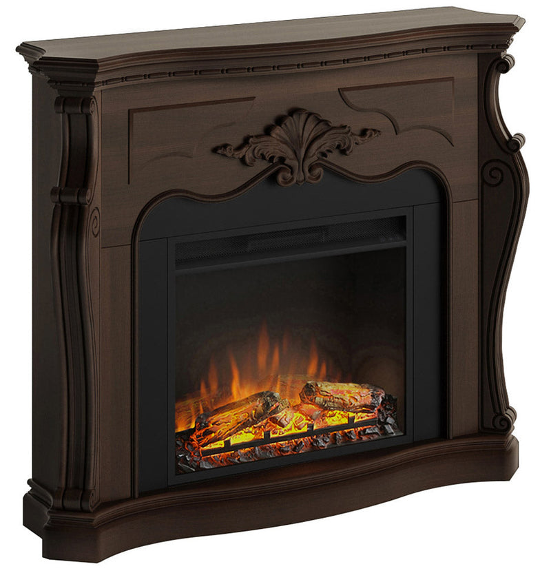 Camino Elettrico da Pavimento Effetto Fiamma 1500W Tagu Gala Noce