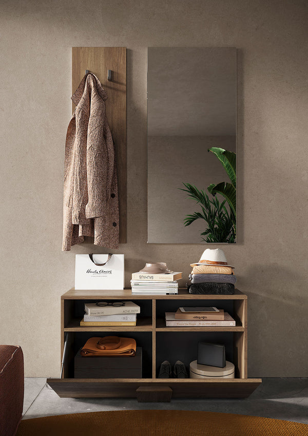 sconto Set Ingresso Mobile 1 Anta a Ribalta Appendiabiti 91x36x165 cm e Specchio 50x110 cm Jupiter Mercure