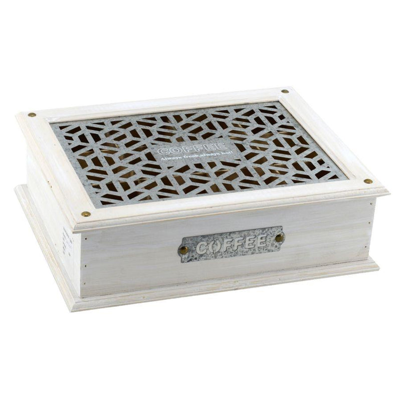 Scatola Porta Caffè 12 Posti 32x26xh9,5 cm in Legno