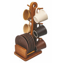 Set 6 Tazzine da Caffè con Piattino e Stand Ø6x6 cm in Gres VdE Tivoli 1996 Shades of chocolat