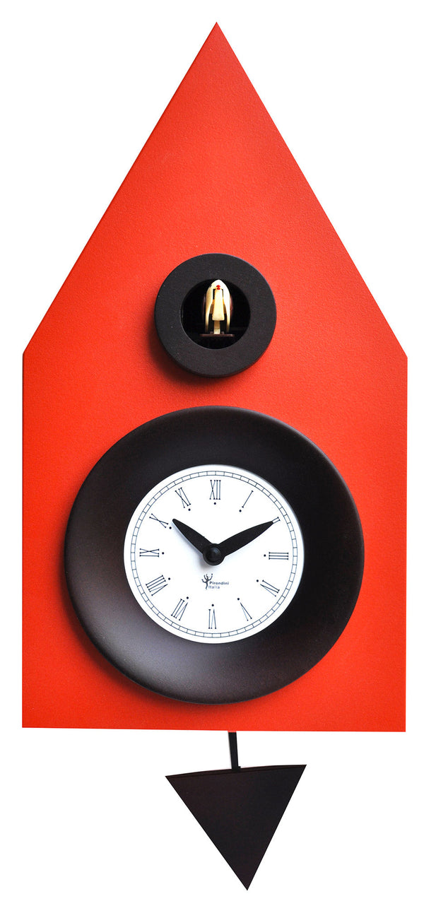 sconto Orologio a Cucù da Parete 20x36x13cm Pirondini Italia Dark Rosso