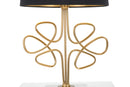 Lampada da Tavolo Glam Roudy Ø39x65 cm in Ferro Plastica e Poliestere Nero e Oro