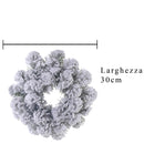 Set 4 Corone Abetone innevata con 28 Tips Ø30 cm 