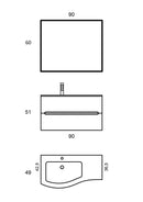 Mobile Bagno Sospeso 91,5cm TFT Swing Rovere Scuro 2S