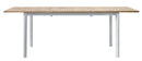 Tavolo da Giardino Allungabile 150-210x90x74 cm in Alluminio Bianco Piano in Teak