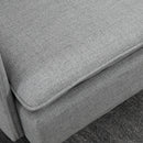 Divano 2 Posti in Tessuto 139x68x80 cm con Cuscini Imbottiti e Gambe in Acciaio Grigio