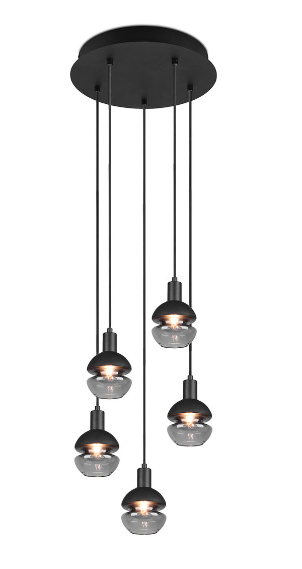 sconto Lampada a Sospensione da Interno Attacco E14 in Metallo Nero e Oro