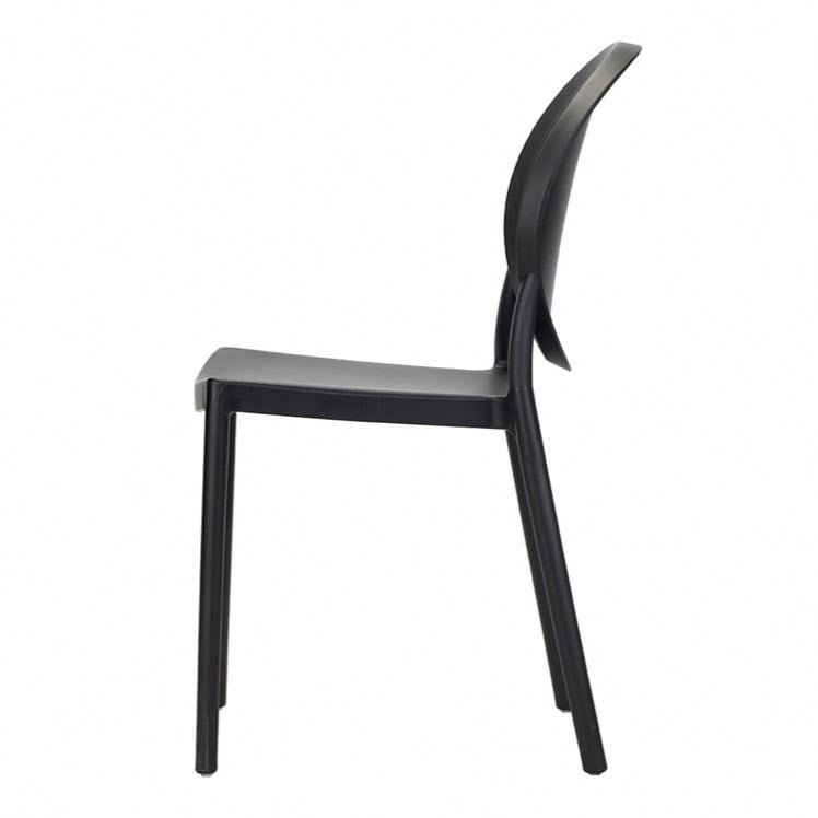 Set 4 Sedie da Giardino in Polipropilene Vandi Nere