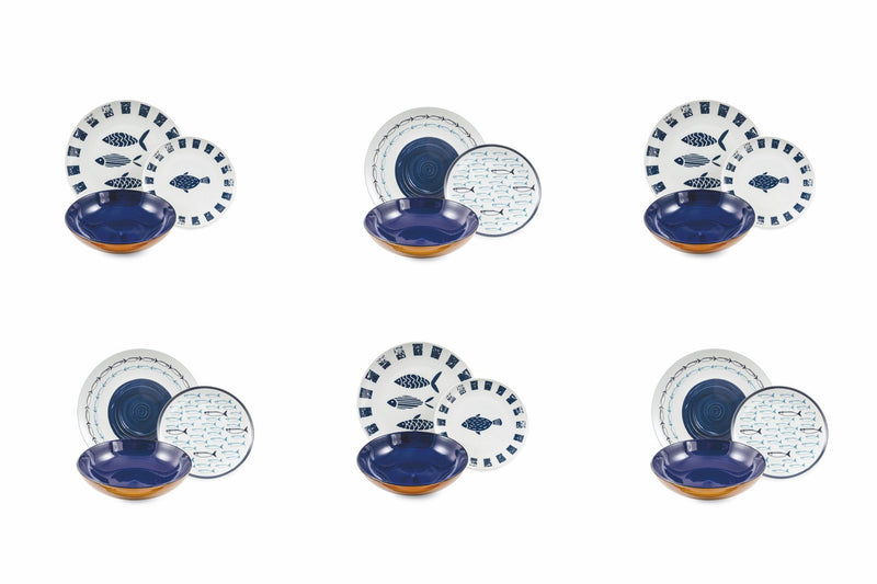 Servizio Piatti 18 Pezzi in Porcellana e Gres Villa d'Este Home Tivoli El Pescado