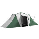 Tenda da Campeggio 555x225x190 cm per 4-6 Persone con 2 Camere Grigio e Verde   