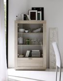 Vetrina Mobile da Salotto 2 Ante 1 Cassetto 102x43x162cm TFT  Rustic Quercia Samoa