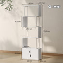 Libreria Moderna con 5 Ripiani 60x23.8x179,2 cm con Armadietto alla Base in Legno Bianco  