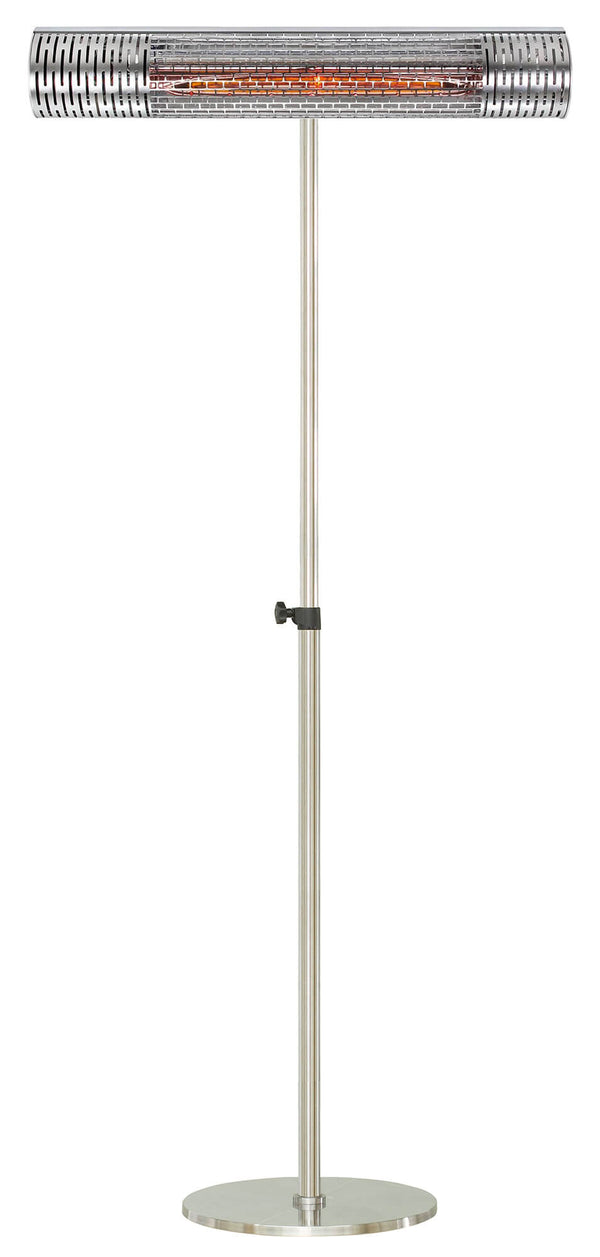 Stufa Elettrica ad Infrarossi a Piantana 2000W con Telecomando per Esterni Argento sconto