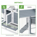 Pollaio Casetta per Galline Ovaiole 151,5x54x87cm in Legno Grigio Scuro      