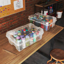 Set 4 Contenitori Rettangolari 55x39x28 cm in Plastica Keter Jumbo Box M Trasparente
