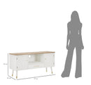 Mobile TV Matera 117x60x40 cm in Legno MDF e Ferro Bianco/Marrone