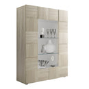Mobile Vetrina 2 Ante 120x42x166 cm in Legno TFT Chequers Rovere Samoa