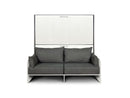 Letto Doppio A Scomparsa Kando Con Divano Con Materassi Bianco Frassino e Grigio      