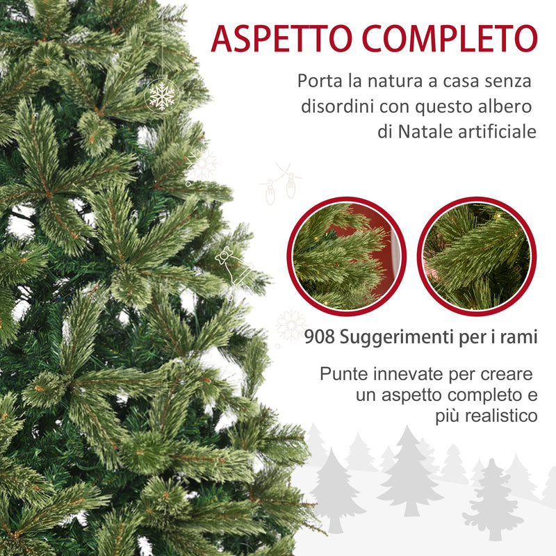 Albero Di Natale Artificiale Pre-illuminato 90 Cm - LED Bianco Caldo, Per Casa E Giardino